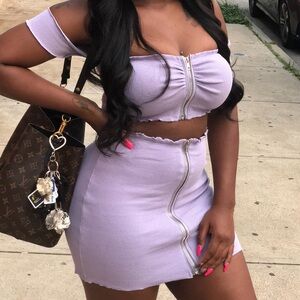 Lavender Off-Shoulder Two-Piece Set